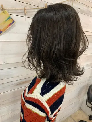 ミディアム カラー ハッシュカット/ボブ /レイヤー/彩奈のヘアスタイル