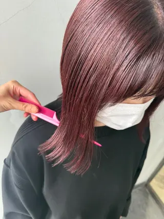 ミディアム mao"お洒落ヘア" 大人可愛いピンクヘアのヘアスタイル