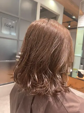 セミロング カラー メンズパーマ/ スパイラル　渡邉凌のヘアスタイル