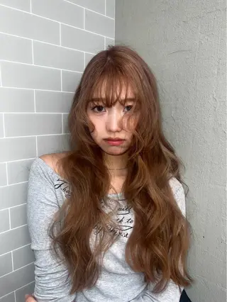 ロング カラー 岡山ハイトーン・ ルーツカラー/こもものヘアスタイル