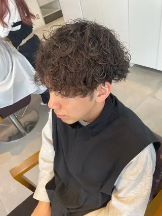 ミディアム パーマ メンズ 辻堂メンズ特化 YU-YAのヘアスタイル