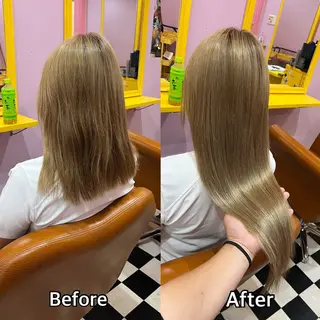 ロング シール＋ちび編み込み エクステ梅田🐨のヘアスタイル