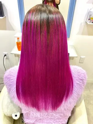 セミロング クセ、艶にお悩みの方 ブリーチ毛にも縮毛可のヘアスタイル