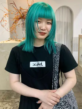 セミロング カラー 似合わせカット ケアパーマ喜来雅由のヘアスタイル