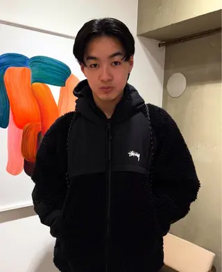 ミディアム メンズ センターパート 田形清流のヘアスタイル