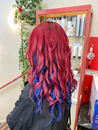 セミロング ゆぴ☾‪/推しカラー /ハイトーンのヘアスタイル