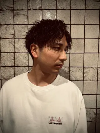 ショート パーマ メンズ ヒロ銀座 miu 7/1から新宿店のヘアスタイル