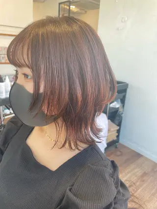 ミディアム ウルフカット/ボブ りなのヘアスタイル