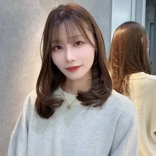 ロング レイヤー、美髪矯正 🌹韓国ヘア芹奈のヘアスタイル