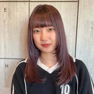 セミロング カラー カラー/韓国レイヤー /ブリーチ/hinaのヘアスタイル