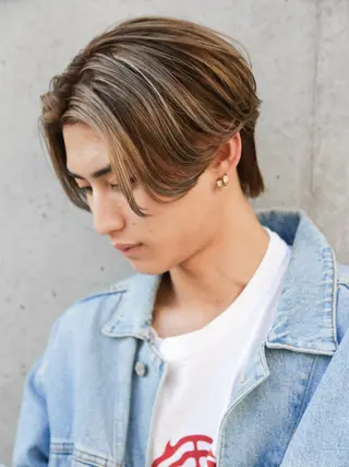 ミディアム カラー メンズ warme所属・メンズパーマ メンズ特化ryoのヘアスタイル