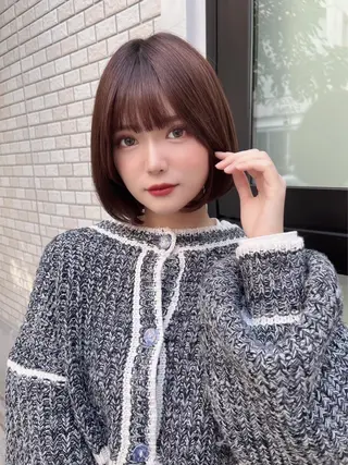 ショート ブリーチなしダブル カラー縮毛矯正　下野のヘアスタイル