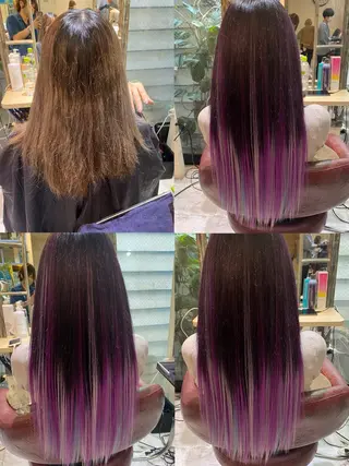 ロング カラー エクステ原宿 シンヤのヘアスタイル