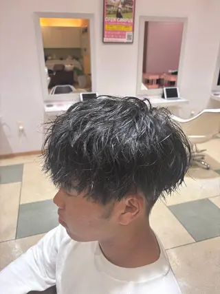 パーマ メンズ ベージュカラー⌇﻿ くびれヘア.𐙚心音のヘアスタイル