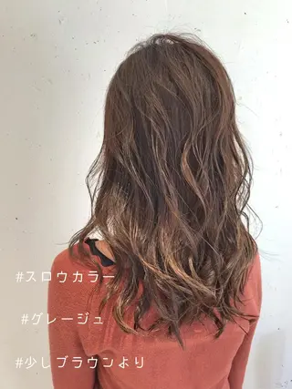 セミロング ミルクティーベージュ 山本勝志のヘアスタイル