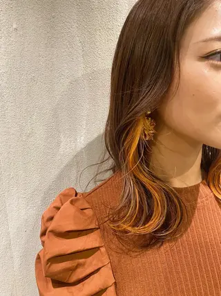 セミロング カラー 透明感カラー 天羅のヘアスタイル