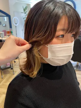 ミディアム カラー ヘアアレンジ マツエク・マツパ 佐々木 シホミのヘアスタイル