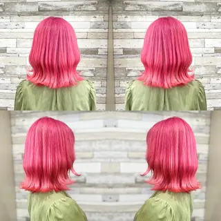 ミディアム カラー "PEPPU "所属・派手髪、ハイトーン ショートヘアShinのヘアスタイル