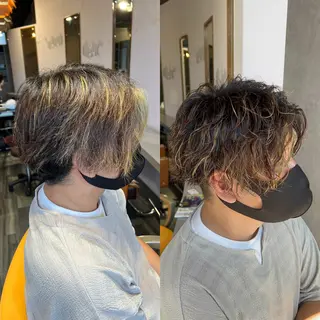 ショート パーマ メンズ ハイトーン/ブリーチ 八重津 晃輔のヘアスタイル