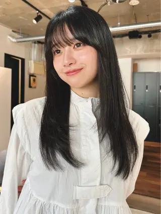 ロング カラー パーマ 🫧小顔×似合わせ× 透明感カラー🫧のヘアスタイル