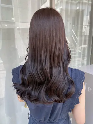 セミロング カラー グレージュ/透明感/ 韓国ヘア/RISAのヘアスタイル
