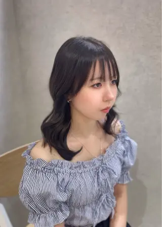セミロング カラー suzuka/透明感 カラー 美髪縮毛矯正のヘアスタイル