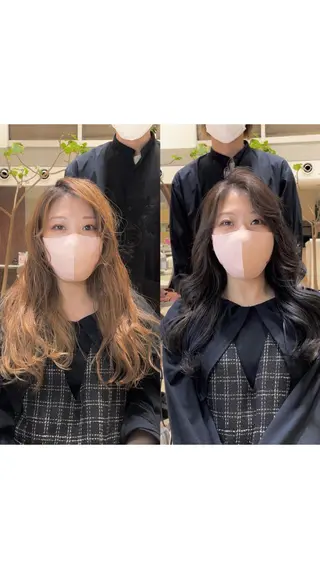 ミディアム KURO/韓国ヘア /レイヤーカットのヘアスタイル