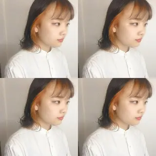 セミロング カラー ヘアアレンジ 竹内啓太 ボブのヘアスタイル