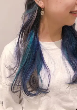 セミロング ハイトーン/カラー/ 用賀/稲若健太郎のヘアスタイル