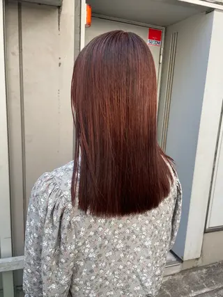 セミロング カラー 大人っぽ♡上品な暖色 ♡ブリーチなし♡のヘアスタイル