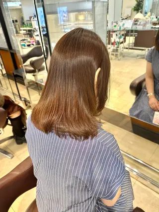 ミディアム TAYA大阪上本町所属・【ダブルカラー/縮毛 矯正】十場のヘアスタイル