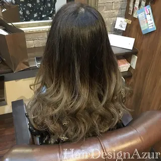 セミロング カラー HairDesign Azurのヘアスタイル