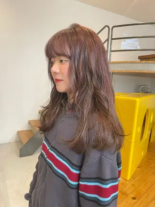 カラー YURiA レイヤー🫧暖色のヘアスタイル