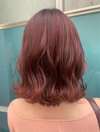 ミディアム カラー 韓国カット/透明感 Re.Labo岡本のヘアスタイル