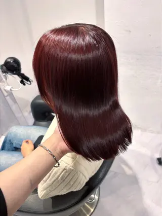 カラー ワンカラーでできる 暖色カラーゆいりのヘアスタイル