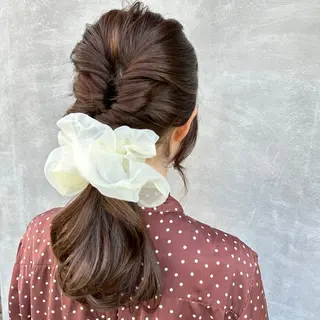 セミロング ヘアアレンジ 野崎 桃実のヘアスタイル