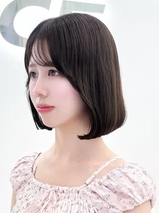 ミディアム カラー ヘアアレンジ 盛れる韓国ボブ🤍 縮毛矯正🤍ひかりのヘアスタイル