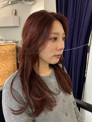 セミロング カラー 村田 りょうやのヘアスタイル