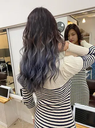 ロング カラー メンズ ブリーチ特化型✂️ ハイトーンカラー👨のヘアスタイル