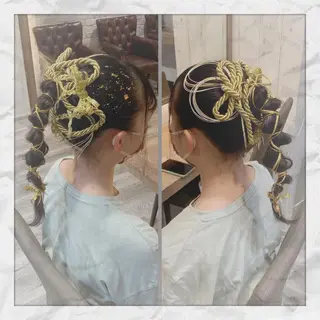 セミロング ヘアアレンジ ヘアセット/着付け 𓇼 松本 夏美𓇼のヘアスタイル