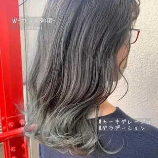ミディアム 淡色ふんわりhair 新宿satomiのヘアスタイル