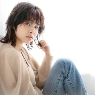 ミディアム 髪質改善ストレート、 カラー清野雄大のヘアスタイル