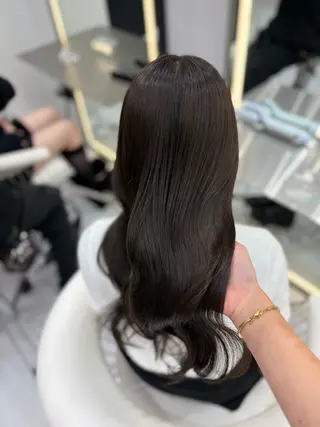 セミロング カラー 新宿/韓国ヘア 中明度カラー/かやのヘアスタイル