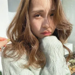 セミロング カラー ヘアアレンジ ネイル マツエク・マツパ Noah's　Ark所属・透明感カラー🫧ヘア セット🫧松本菜月の眉毛・アイブロウイメージ