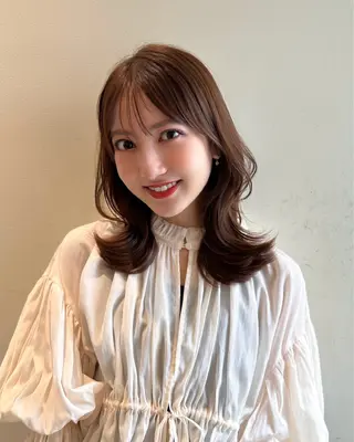 セミロング カラー パーマ ヘアアレンジ ⭐️ショート/ボブ/ 艶カラー/りょうがのヘアスタイル