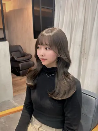 ミディアム カラー 韓国×髪質改善カラー 💎hinaのヘアスタイル