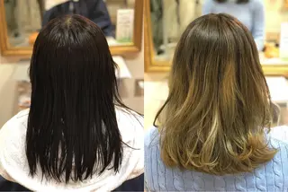 セミロング カラー Of HAIR所属・✨デザインカラー✨ ハイトーン　森貴章のヘアスタイル