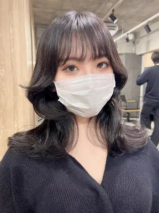 セミロング カラー 韓国レイヤー/ 顔周り💕田中将吾のヘアスタイル