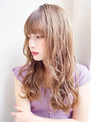 ロング パーマ Kingdom元町店所属・ヘアメイク金坂 /カットカラー/のヘアスタイル