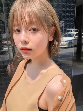 ショート カラー 結べるレイヤーボブ くびれLady表参道のヘアスタイル